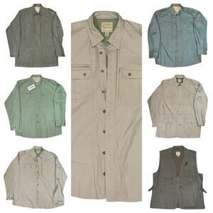Lot Of 7 NWT NWOT Cabela’s‎ Safari Series Shirts Vest Size L TALL & XL TALL